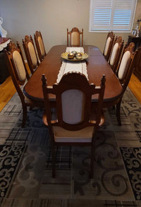 Hand carved mid century dining set (8)