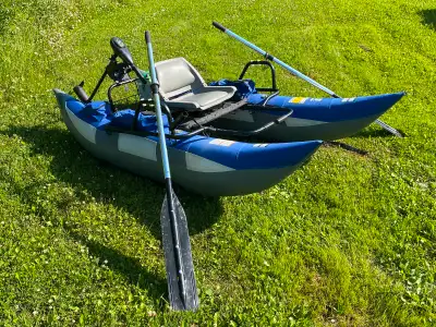 Wilderness 9ft inflatable fishing pontoon boat. Only used a few times so it’s in new condition. Come...