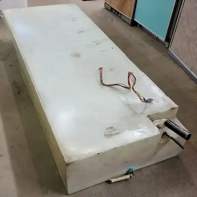 Approximately 70 U.S Gallons Dimensions assuming complete rectangle: 69 5/8" x 27 1/4" x 10 7/8" Ref...