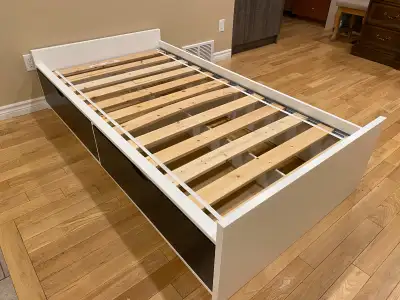 Selling a twin size IKEA FLAXA storage bed in like new condition. This bed was only used twice and h...