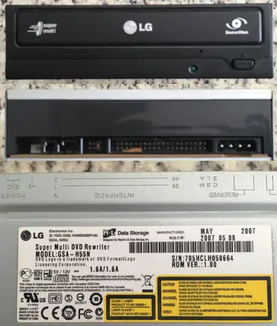 LG GSAH55N CD/DVD±RW Dual Layer Multi Recorder IDE Desktop Drive, View more