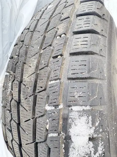 Four winter tires very little wear. Only used one season ( won’t fit my new vehicle ) come with rims...