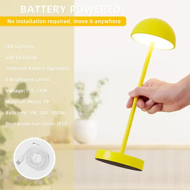 Cordless Mushroom Shape Rechargeable Table Lamp in Indoor Lighting & Fans in Markham / York Region - Image 4