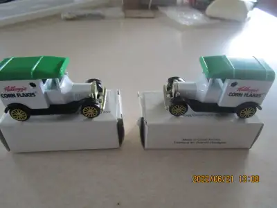 2 "CORGI" " Kellogg's Corn Flakes " model T-Ford Matchbox Cars. Made in GT Britain 1991 2.5" x 1.5"...