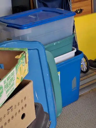 If you are sick off storing plastic bins from a move in your house please contact me and I can pick...