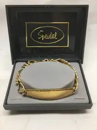 Vintage Speidel Gold Tone Bracelet Engraveable