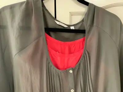 BLOUSE + TOPS  X 3, WOMENS SPRING GREEN + ORANGE, SZ XL, View more