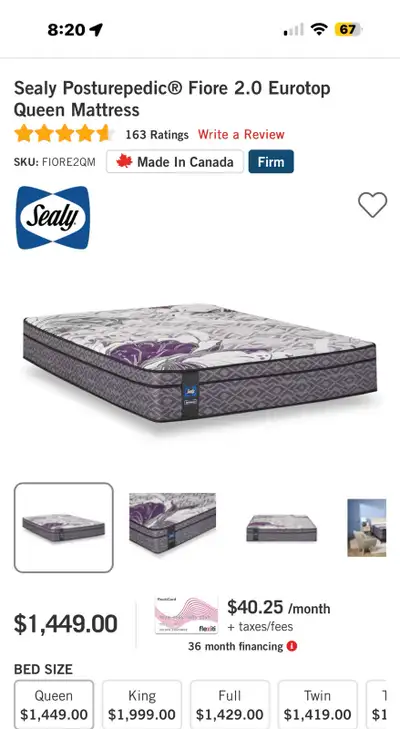 Queen Sealy Posturepedic Mattress, View more