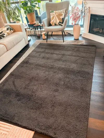 Large Plush Espresso Brown Area Rug –  Modern Shag Style, View more