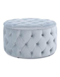 Brand new 29.5" Wide Tufted Round Cocktail Ottoman