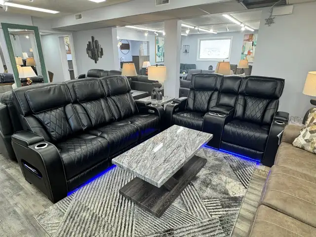 New Recliner Sofa loveseat With LED Lights Amazing Sale in Chairs & Recliners in Stratford - Image 2