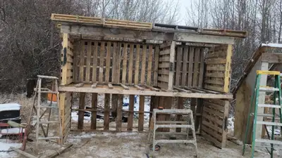 Shed or children’s play fort? I'm selling a used pallet fort, perfect for outdoor adventures and ima...