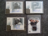 UD Golf Signature/Relic cards x 4 - Harrington Clark II Henry +1