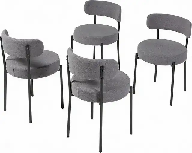 grey boucle dining chairs  in Chairs & Recliners in Markham / York Region - Image 7