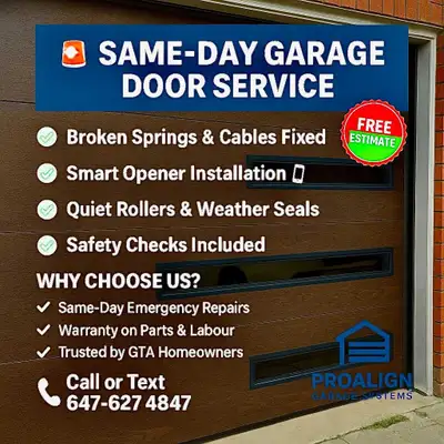 Garage door spring REPAIR, View more