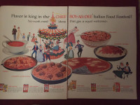 1958 Chef Boy-Ar-Dee Italian Food Double Page Original Ad