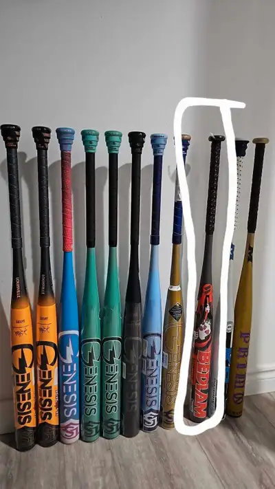 softball bats & bag, View more