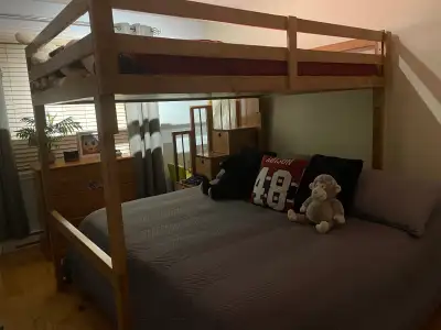 Lit superposé grandeur double en bois massif (érable), View more