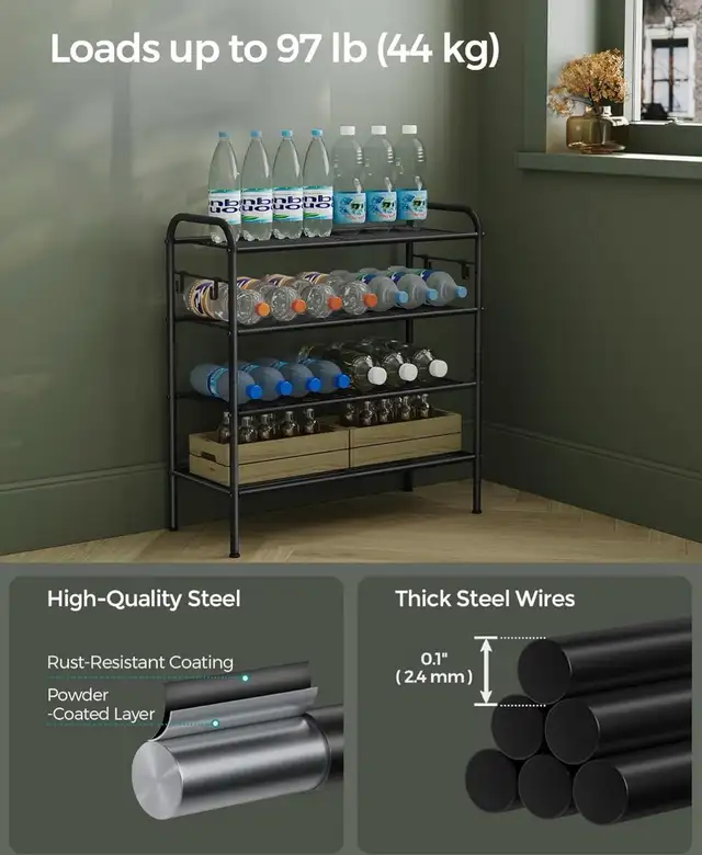 Adjustable Shoe Rack Organizer with Hooks – Steel Frame in Storage & Organization in Oshawa / Durham Region - Image 6