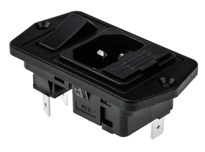 Bulgin BVA01/Z0000/01 C14 Panel Mount IEC Conn. Male 10A 250V, View more