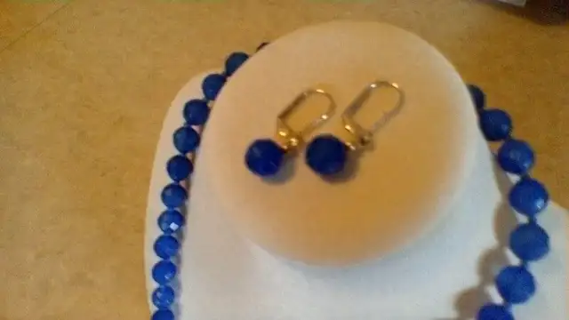 BLUE CALCEDONY NECKLACE/ EARRINGS62863267419905122