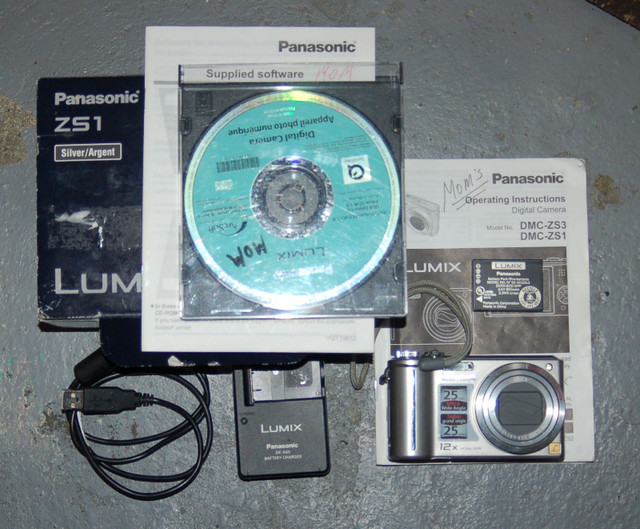 $70 Panasonic Lumix DMC-ZS1 digital camera 12x zoom in box in Cameras & Camcorders in Sudbury