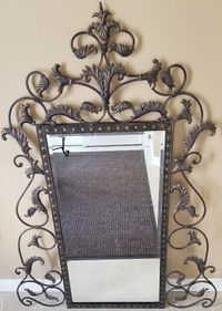 Scroll Design with Leaf detail Wrought Iron Mirror by Magnussen