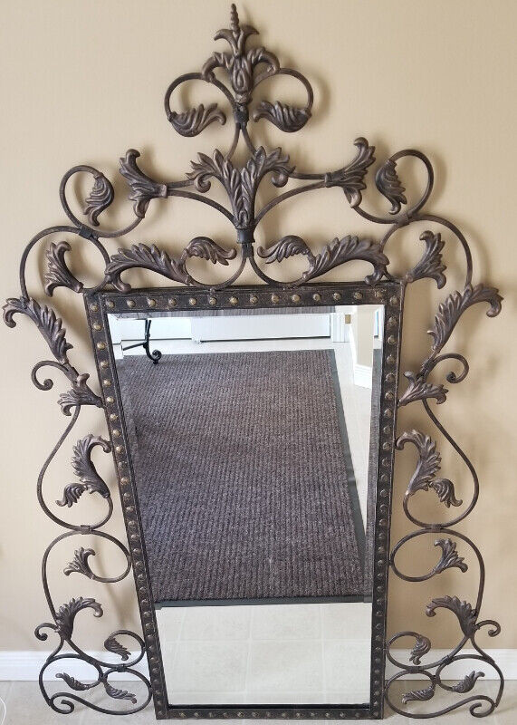 Scroll Design with Leaf detail Wrought Iron Mirror by Magnussen in Home Décor & Accents in Kitchener / Waterloo