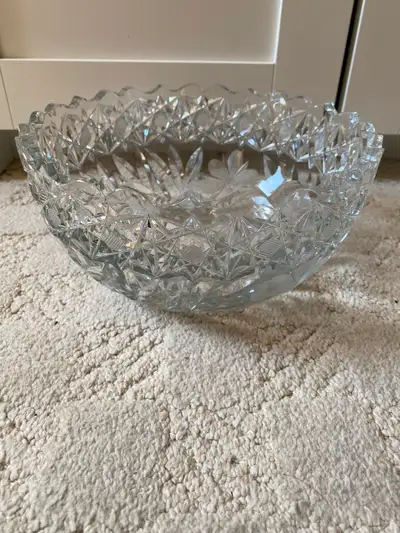 Cut glass fruit bowl, View more