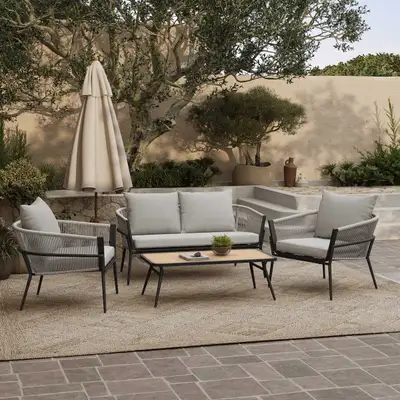 4 PC Outdoor patio furniture set made of aluminum , View more