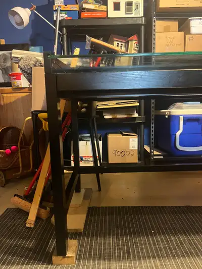 Crate and Barrel Solid Wood Black Desk, View more