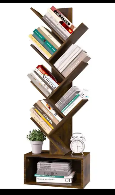 Yoobure Tree Bookshelf - 6 Shelf Retro Floor Standing Bookcase, , View more