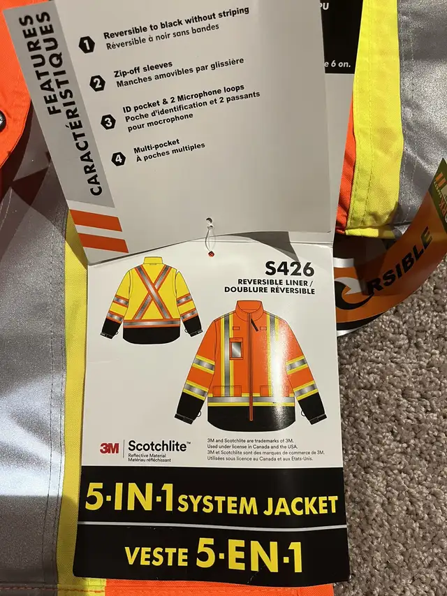 Work King 5-in-1 jacket with safety stripes  in Men's in Winnipeg - Image 4