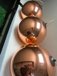3 Rose gold modern chandelier hanging balls light for sale 20”