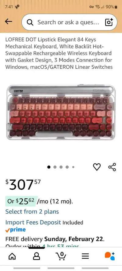 LOFREE DOT Lipstick Elegant 84 Keys Mechanical Keyboard, View more