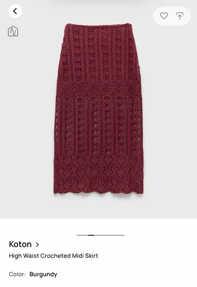 Koton Crochet Midi Skirt – New With Tags, View more