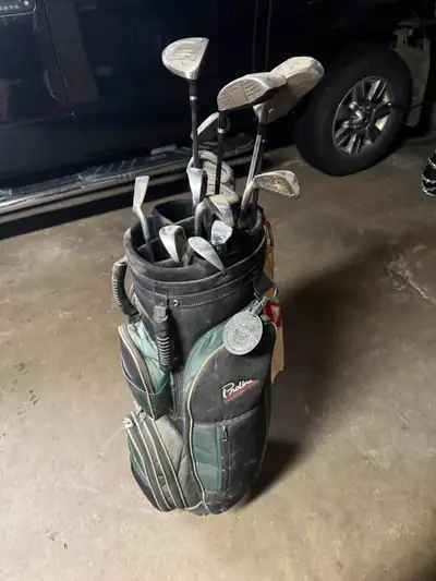 Set of golf clubs with 2 carts, View more