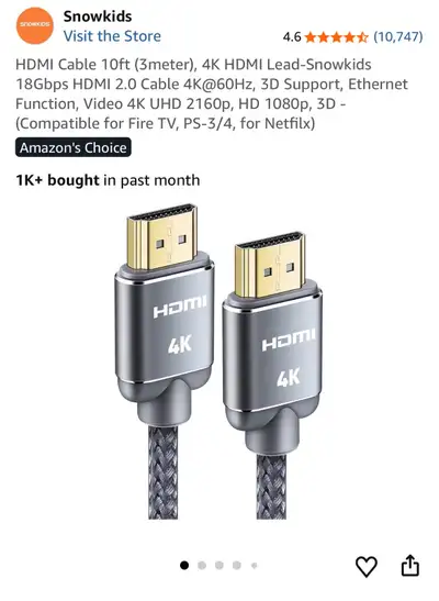 Snowkids HDMI Cable, View more