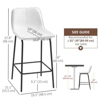 Upholstered Counter Height Bar Chair, Kitchen Stool with Steel , View more
