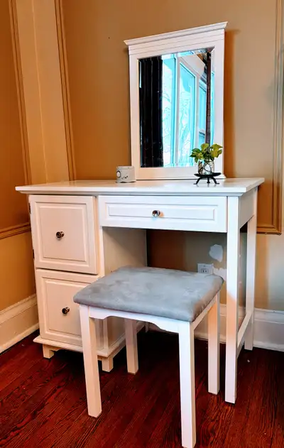 Beautiful white Dresser with mirror, View more