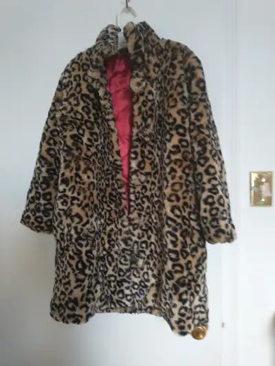 Leopard fur coat girl's ..$40, View more