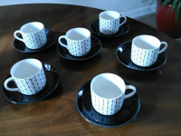 Stunning Black & White Mid Century Swedish Coffee Set-Scarboro