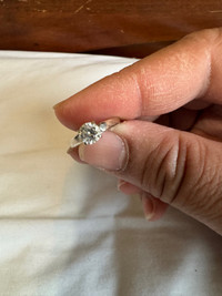 Two rings! White Gold Diamond 14k Ring and Wedding band 14k ring