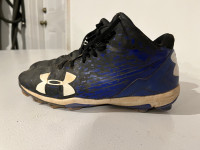 Under Armour Blue and Black Cleats size 6Y kids