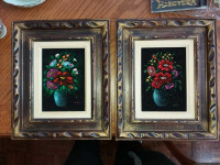 2 vintage Mid-Century 1960s small 5" by 7" (larger with frames)