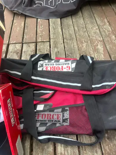 G force race suit Shoes 11.5 Jacket XXL Pants XL Gloves XL Race bag Everything is brand new never wo...