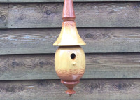 Hand-Crafted 2 piece Ash Hanging Wooden Birdhouse #32