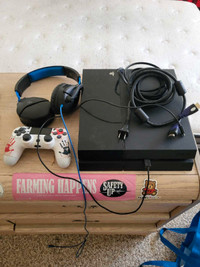 PS4 with all cords, controller and headset