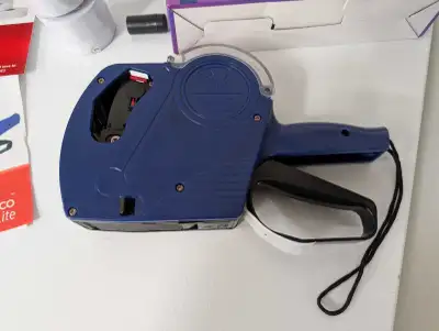 Perco Lite Price Gun Labeler Kit with 4 Rolls Blank White Labels, 1 Ink Roller Install and 1 Ink Rol...