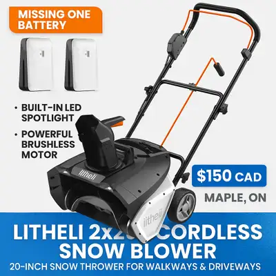 Litheli 2X20V Cordless Snow Blower – 20-Inch Electric Snow Thro, View more